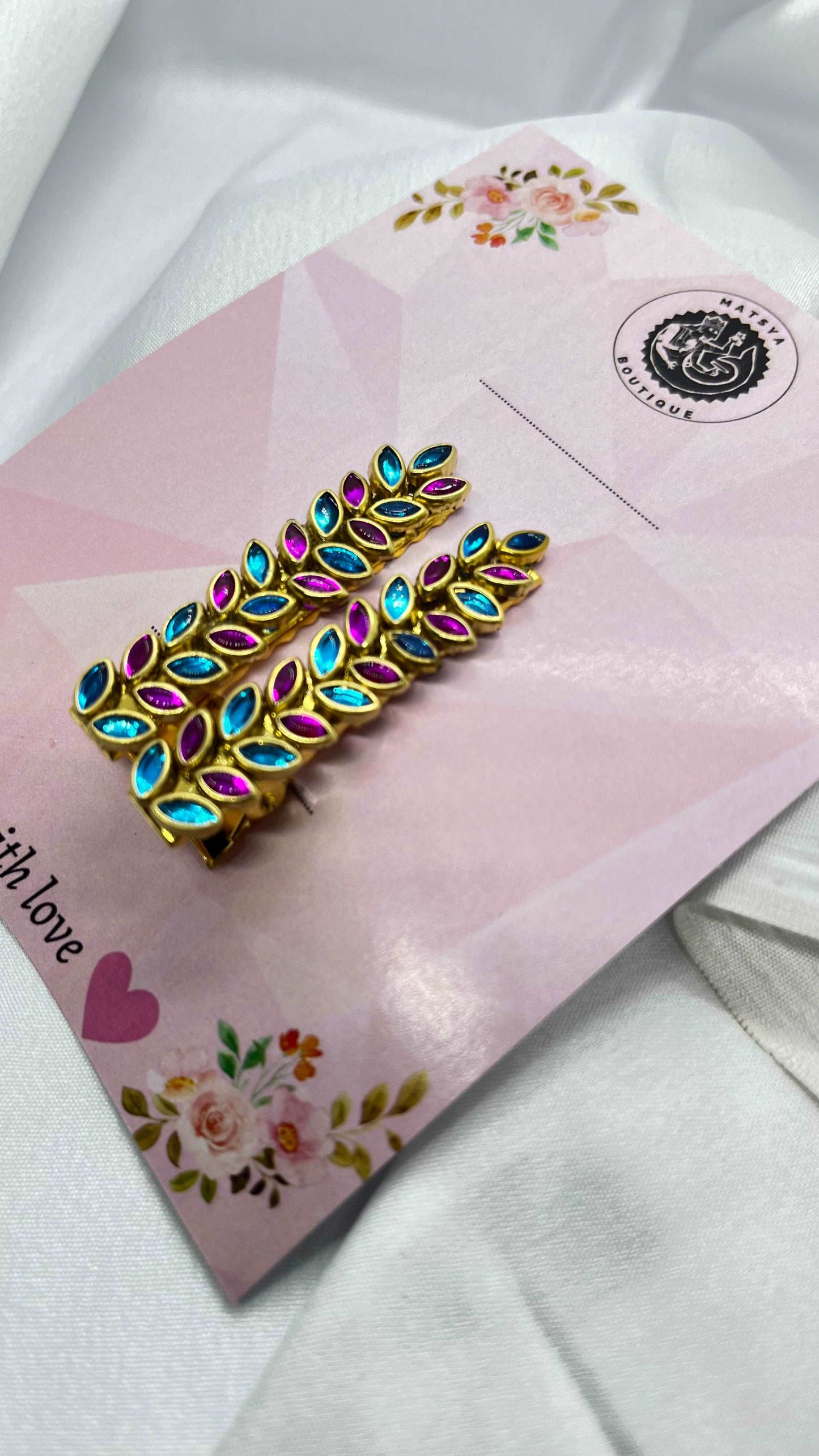 Light blue n pink alligator clip-Alligator clips-MATSYA BOUTIQUE-MATSYA BOUTIQUE