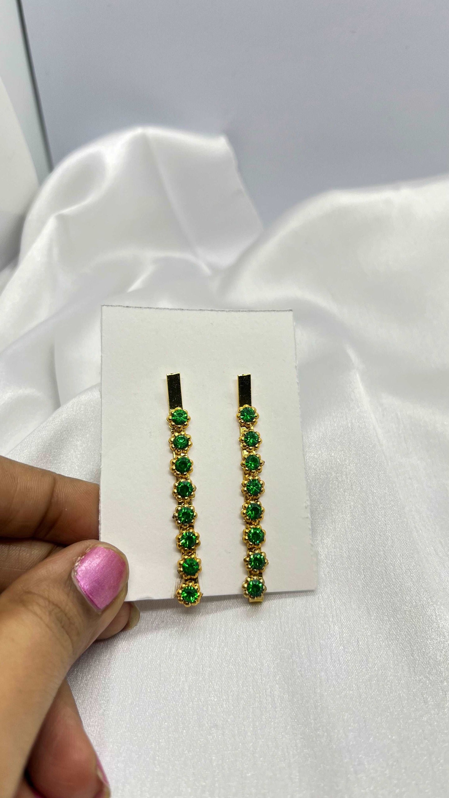 Green stone hair pin