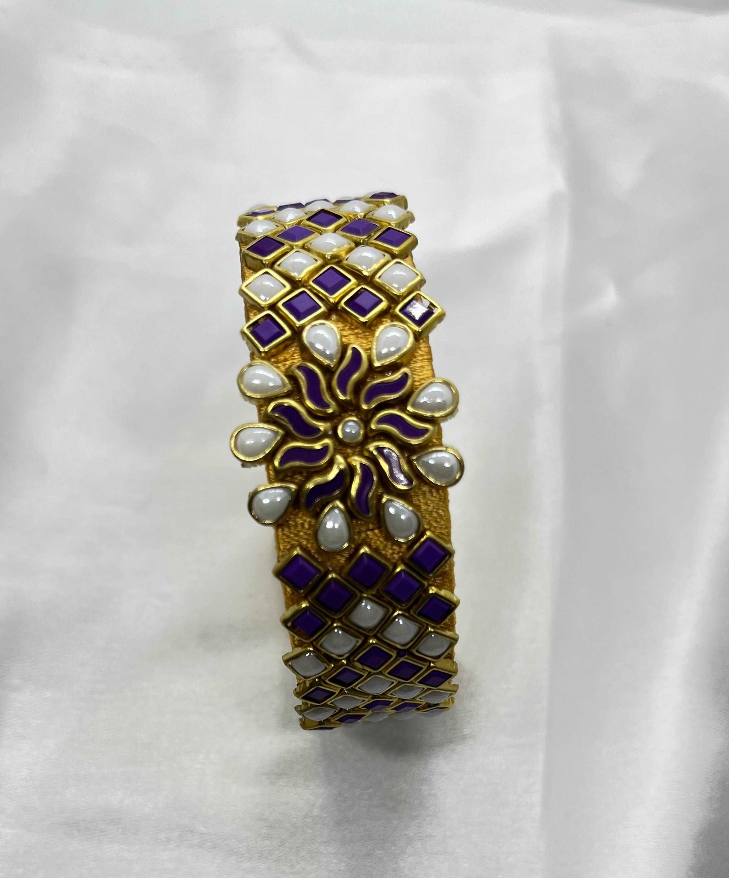 Purple Pearl-1 cut Single Kada Bangle-MATSYA BOUTIQUE-2.4-MATSYA BOUTIQUE