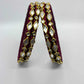 Maroon Single line Kundan bangles-Set Bangles-MATSYA BOUTIQUE-2.4-MATSYA BOUTIQUE