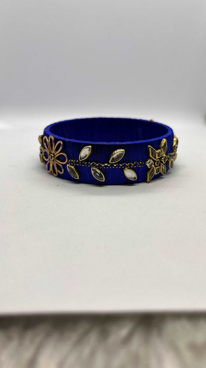 Blue Gold Kada Bangle