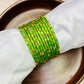 Light Green Golden Dew Drops(dozen)-Glass bangles-MATSYA BOUTIQUE -2.4-MATSYA BOUTIQUE