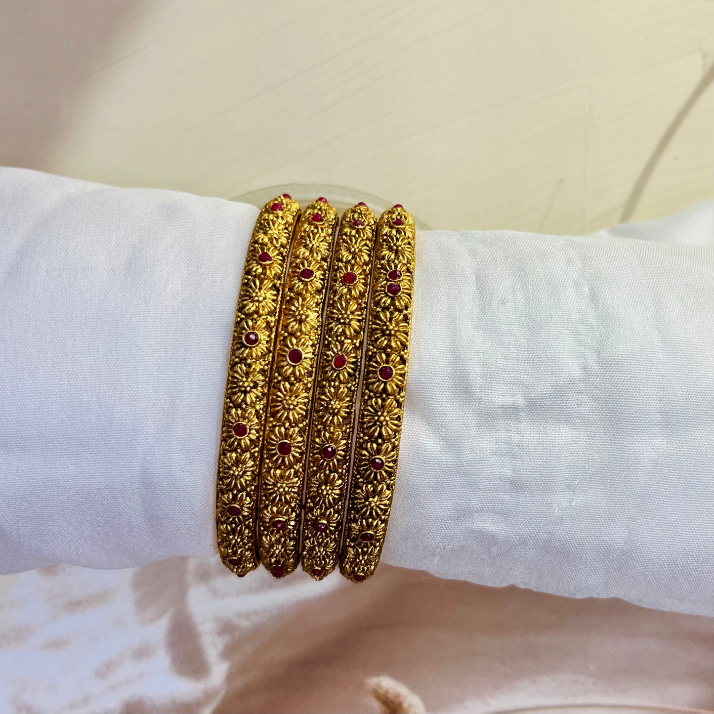 Ruby Red-Designer Bangles-MATSYA BOUTIQUE -2.4-MATSYA BOUTIQUE