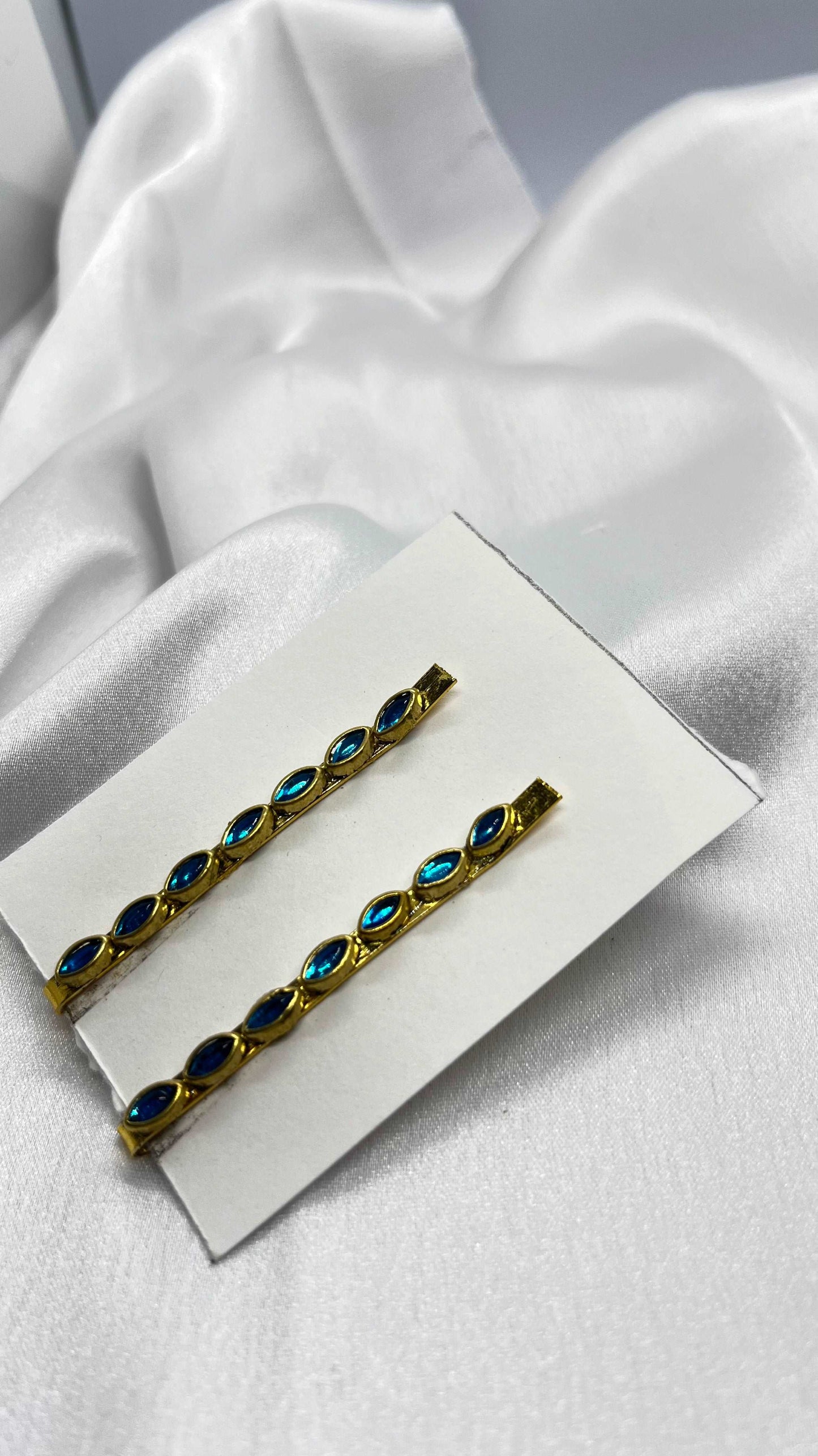 Sky blue eye hair pin-Hair pins-MATSYA BOUTIQUE-MATSYA BOUTIQUE