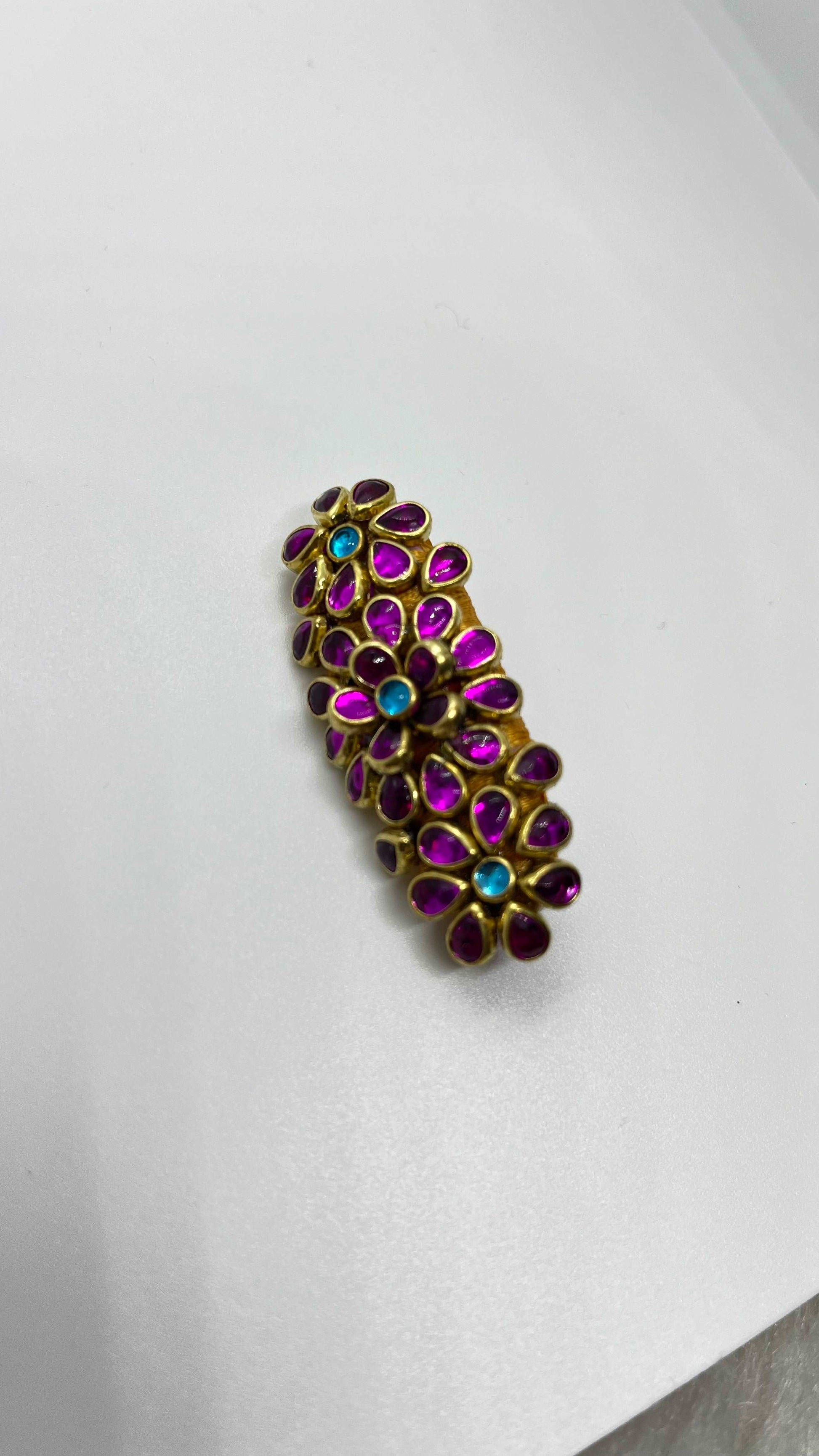 Pink floral brooch-Saree Brooch-MATSYA BOUTIQUE-MATSYA BOUTIQUE