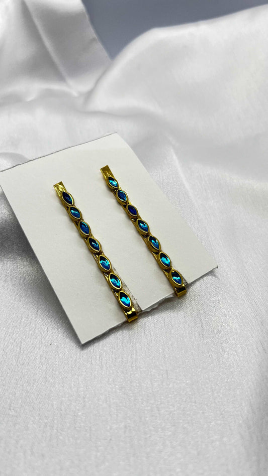 Sky blue eye hair pin-Hair pins-MATSYA BOUTIQUE-MATSYA BOUTIQUE