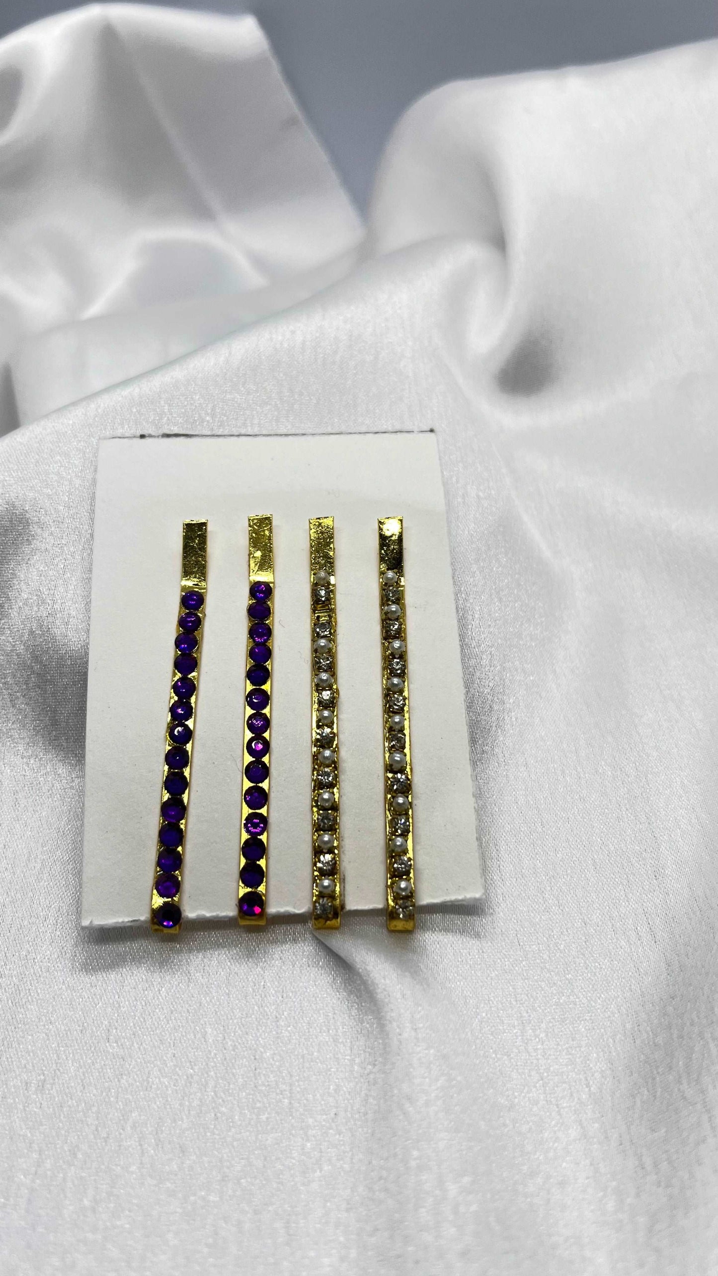 Purple and gold stone hai pin