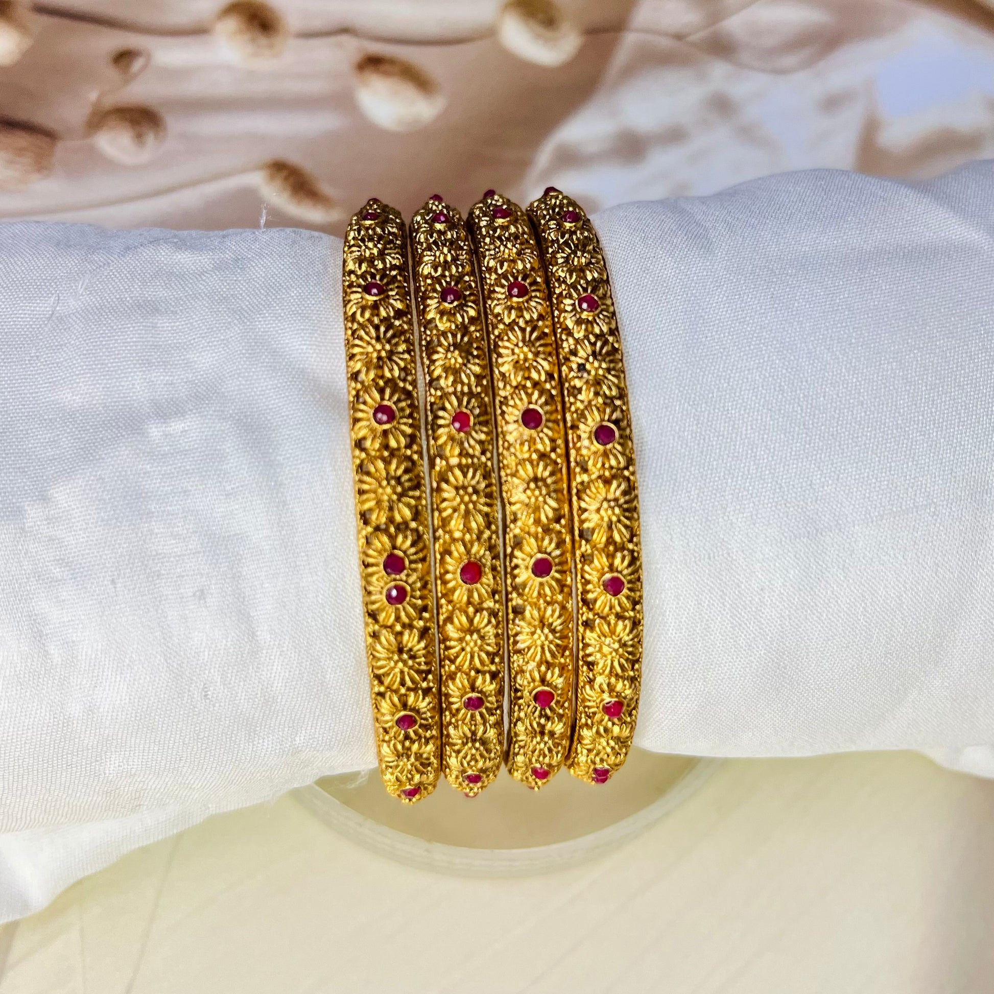 Ruby Red-Designer Bangles-MATSYA BOUTIQUE -2.4-MATSYA BOUTIQUE