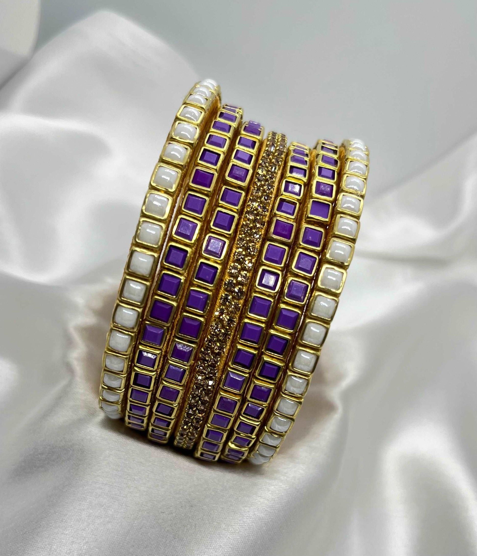 Purple Pearl Set-Set Bangles-MATSYA BOUTIQUE-2.4-MATSYA BOUTIQUE