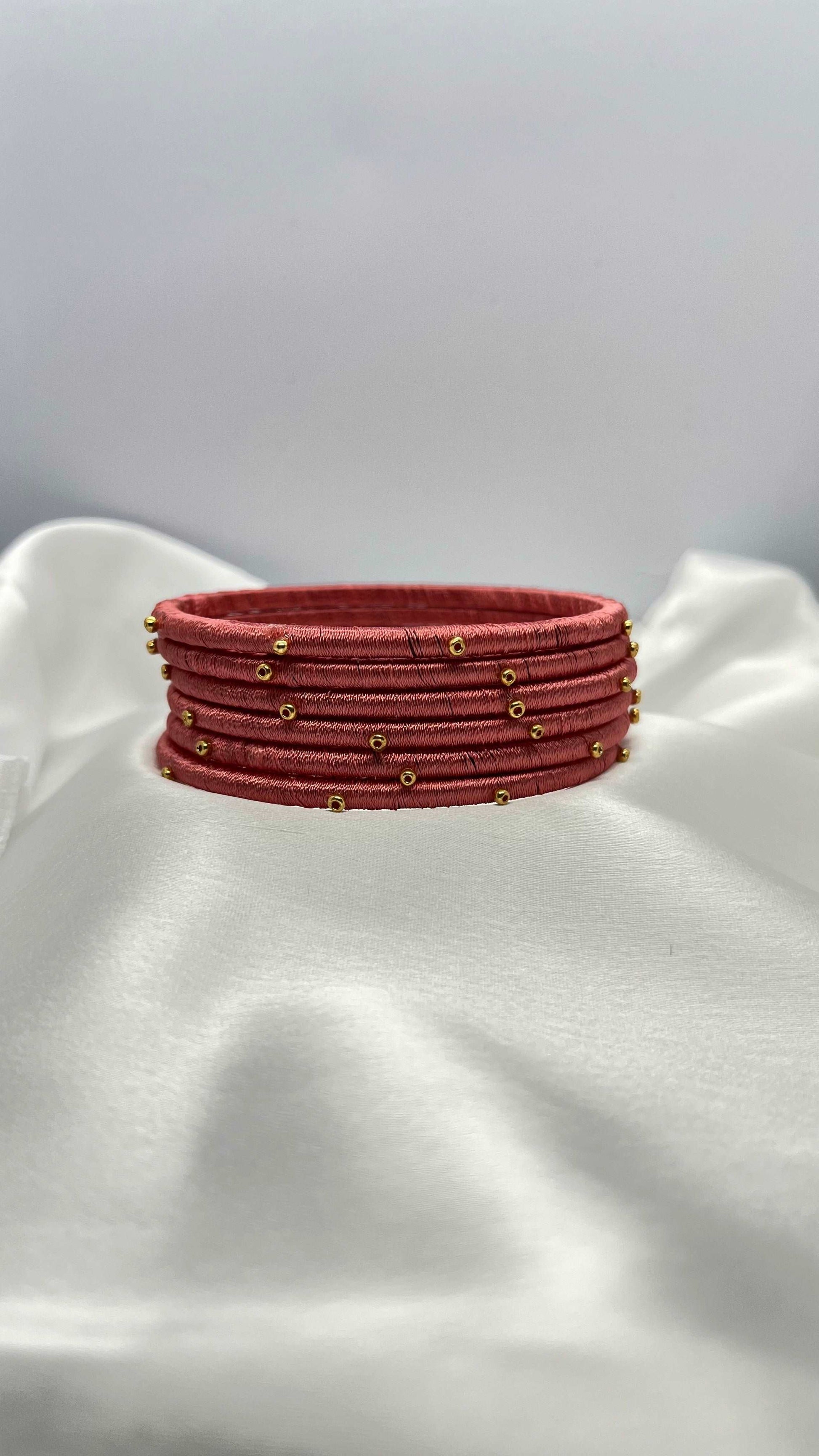 Pastel pink sugar bead bangles