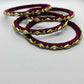 Maroon Single line Kundan bangles-Set Bangles-MATSYA BOUTIQUE-2.4-MATSYA BOUTIQUE