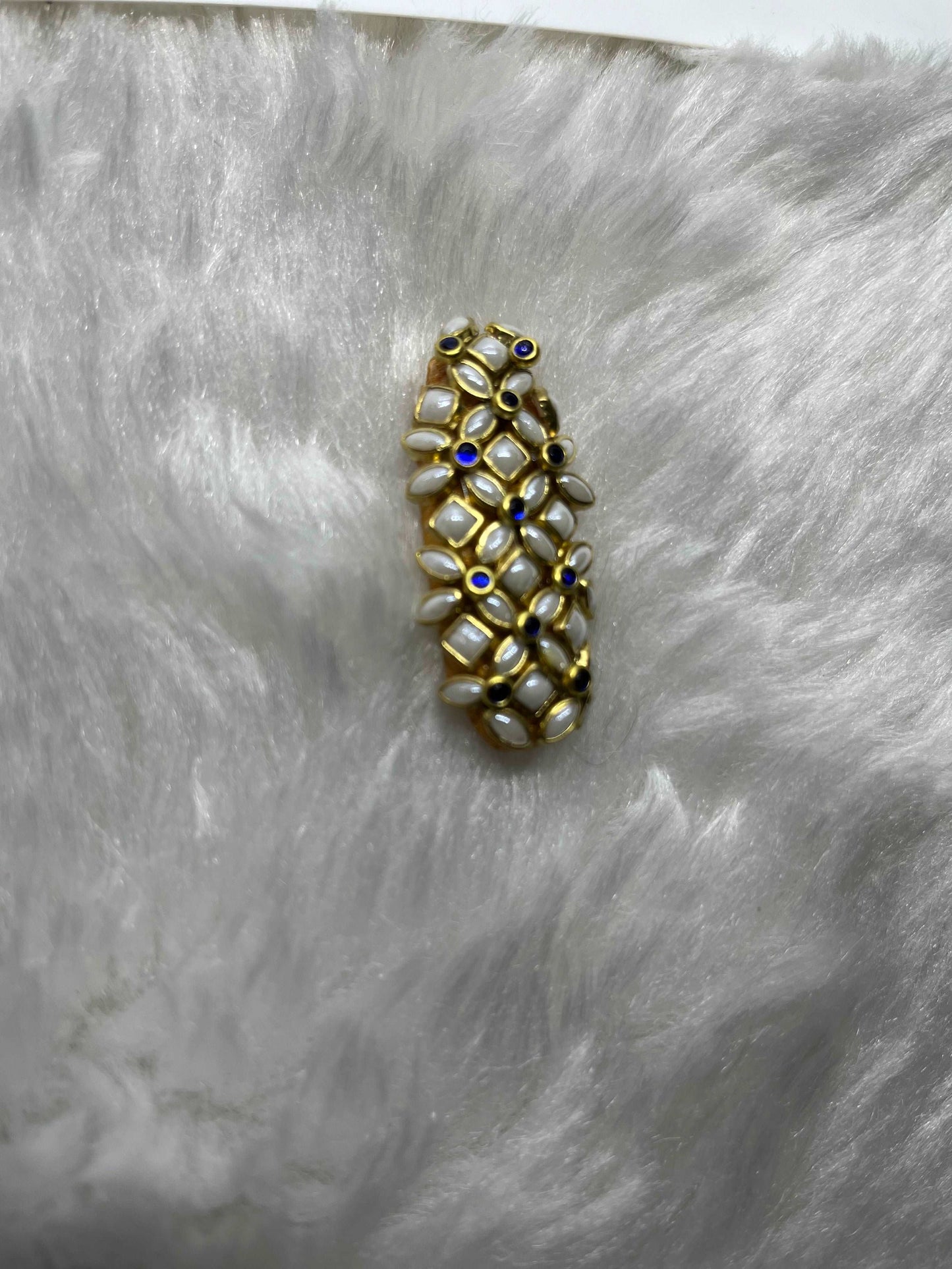 Pearl Blue Brooch-Saree Brooch-MATSYA BOUTIQUE-MATSYA BOUTIQUE