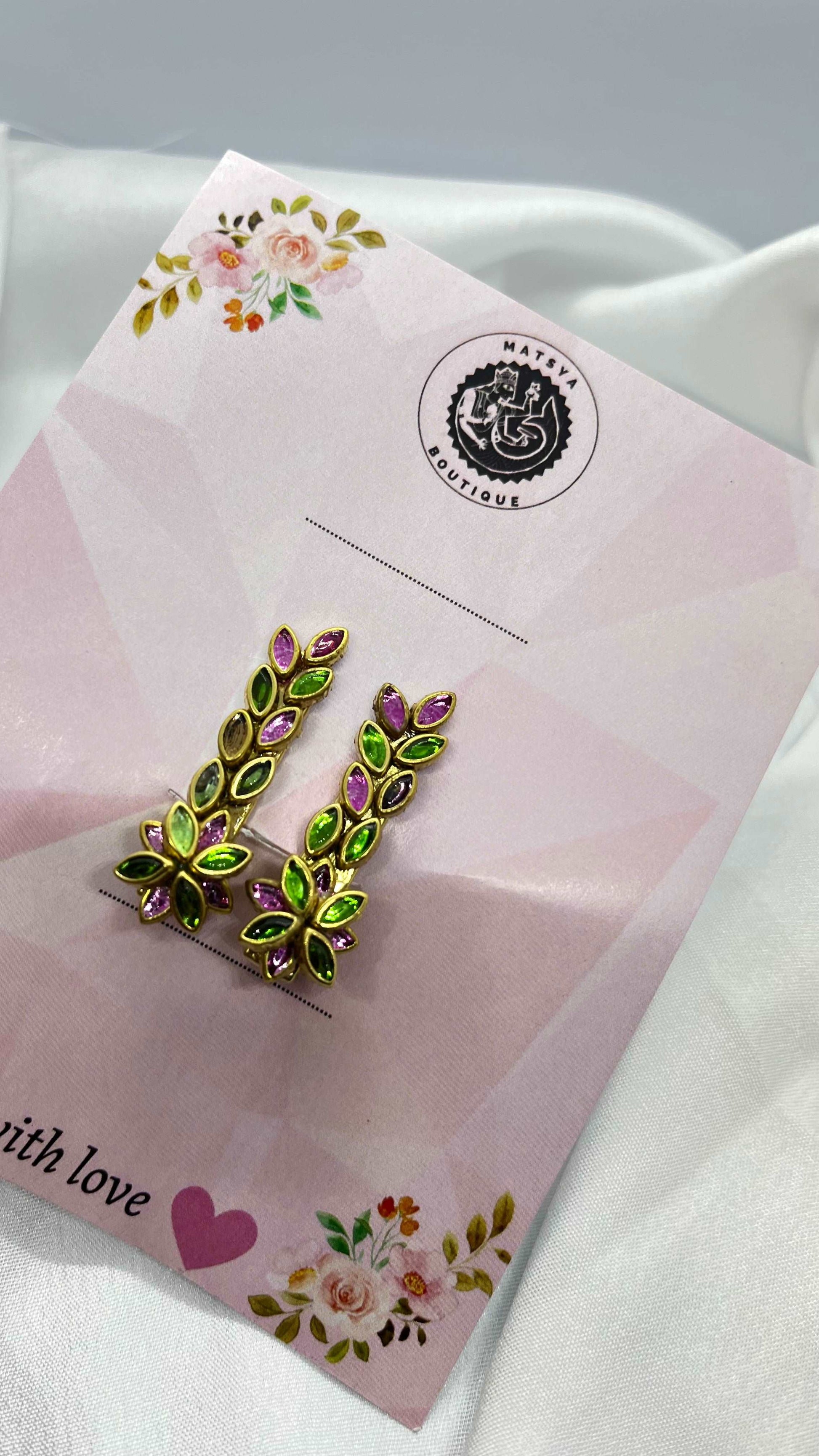 Pink n green 3D alligator clip-Alligator clips-MATSYA BOUTIQUE-MATSYA BOUTIQUE