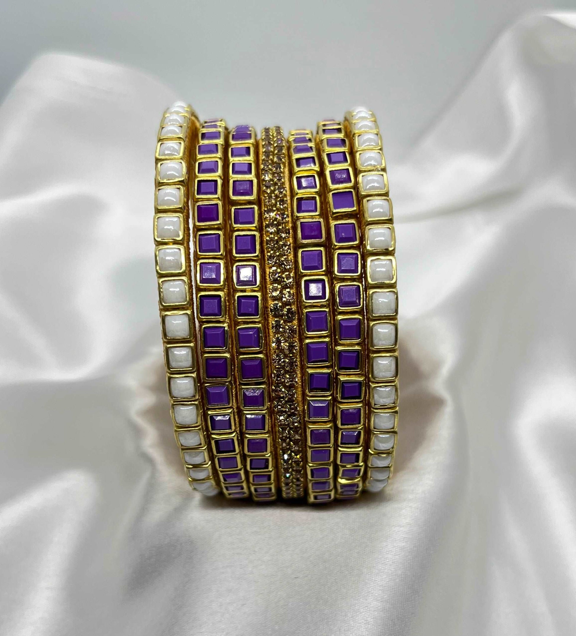 Purple Pearl Set-Set Bangles-MATSYA BOUTIQUE-2.4-MATSYA BOUTIQUE