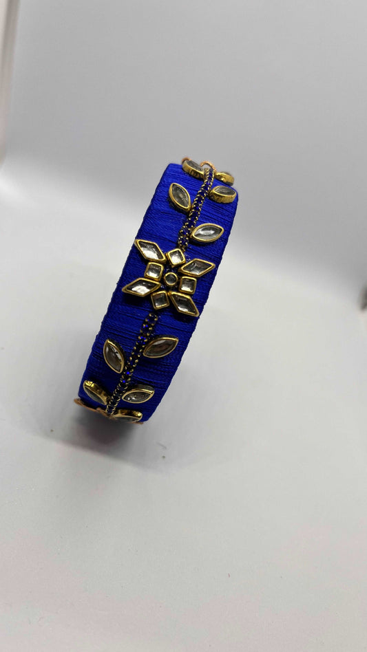 Blue Gold Kada Bangle