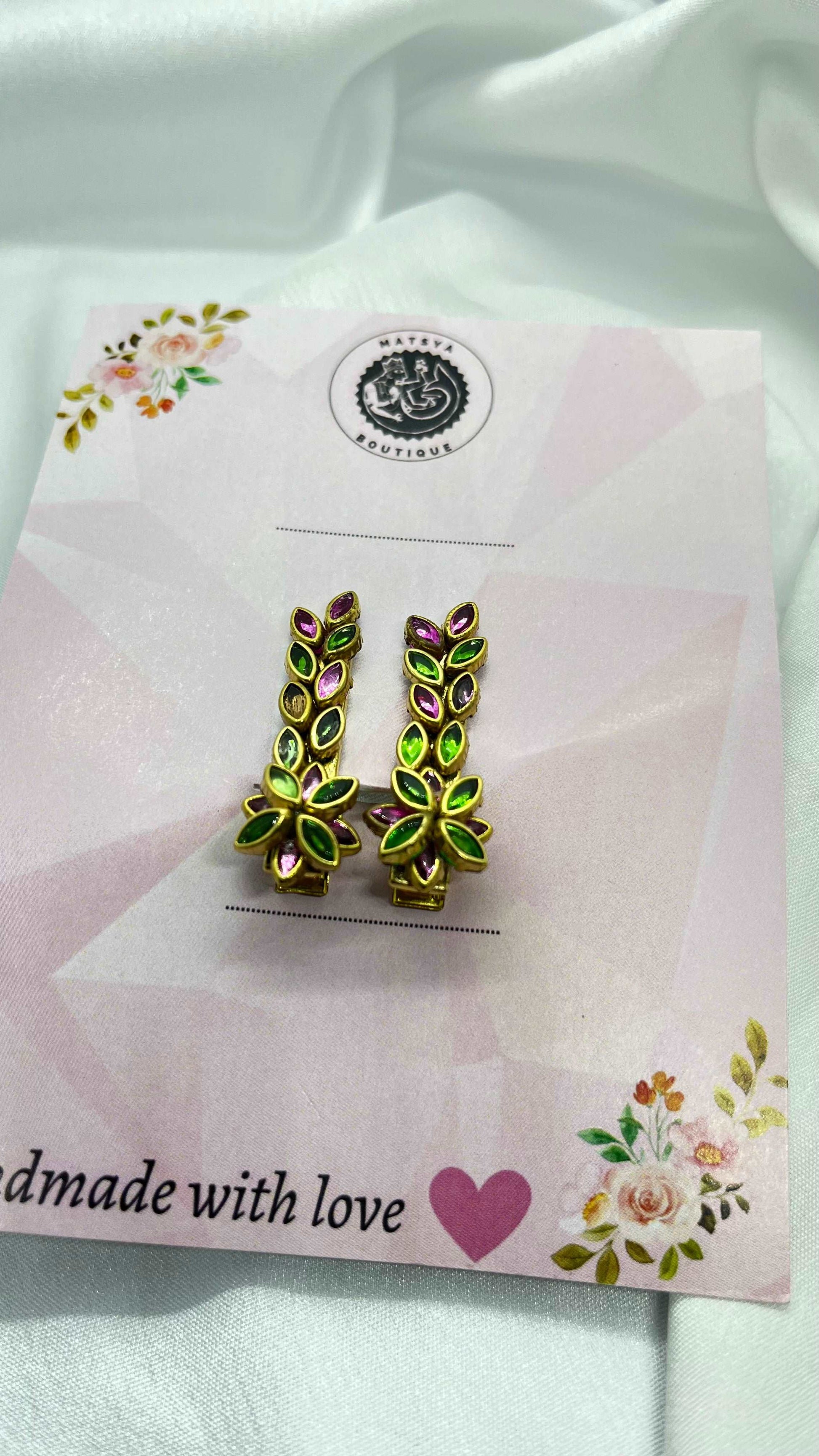 Pink n green 3D alligator clip-Alligator clips-MATSYA BOUTIQUE-MATSYA BOUTIQUE