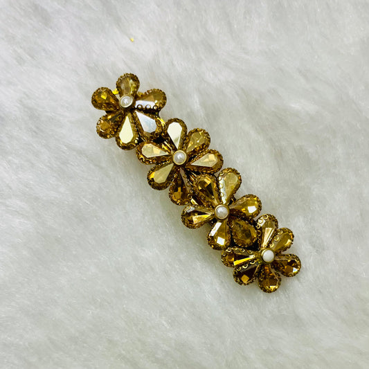 Handmade hair center clip, Unique hair clip, Floral hair center clip, Vintage style clip, Bridal hair clip, Elegant center clip, Gold accent hair clip, Pearl hair clip, Antique style center clip, Designer hair clip, Stylish hair clip for women, Ethnic hair accessory, Beaded center clip, Fancy center clip, Indian hair clip, Festival hair accessory, Boho center clip, Lakshmi center clip, Stone-studded hair clip, Custom center clip design, South Indian center clip, Bridal jewelry hair clip