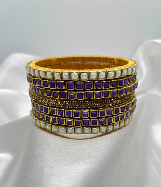 Purple Pearl Set-Set Bangles-MATSYA BOUTIQUE-2.4-MATSYA BOUTIQUE