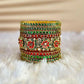 Bridal Red and Green Floral Bangle set-Bridal Sets-MATSYA BOUTIQUE-2.4-MATSYA BOUTIQUE